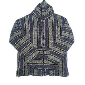 Mexican Jerga. Full Zip Oversized Hoodie With Kangaroo Pockets XL Baja Sweater